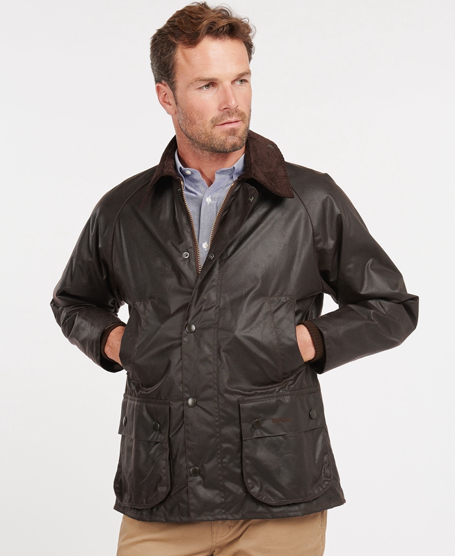 Men's Barbour Bedale® Waxed Jackets Coffee | KXZT-17803