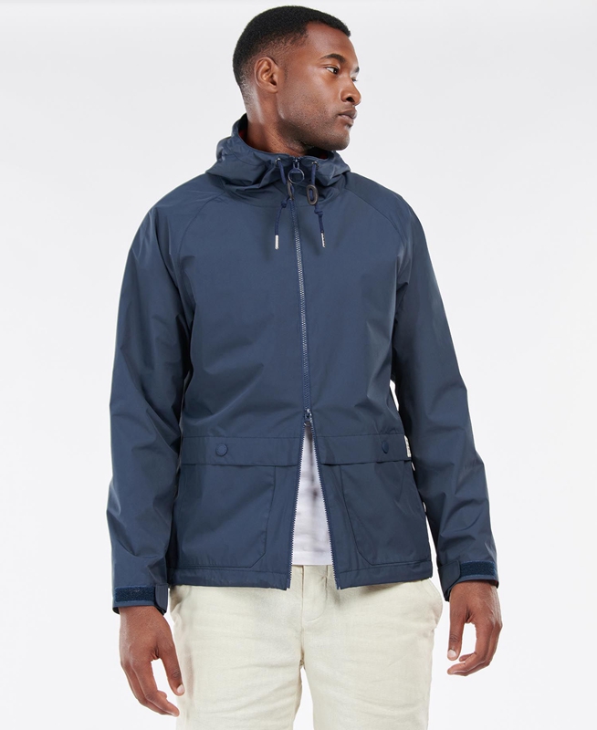 Men's Barbour Begral Showerproof Casual Jackets Navy | JXYT-19350