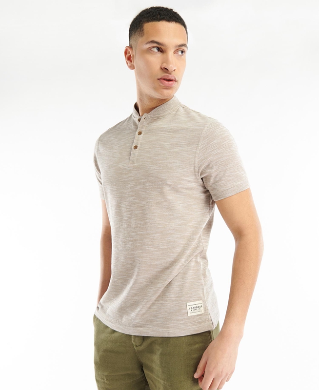 Men's Barbour Belgrave Sport Neck T Shirts Grey | JFWH-17832