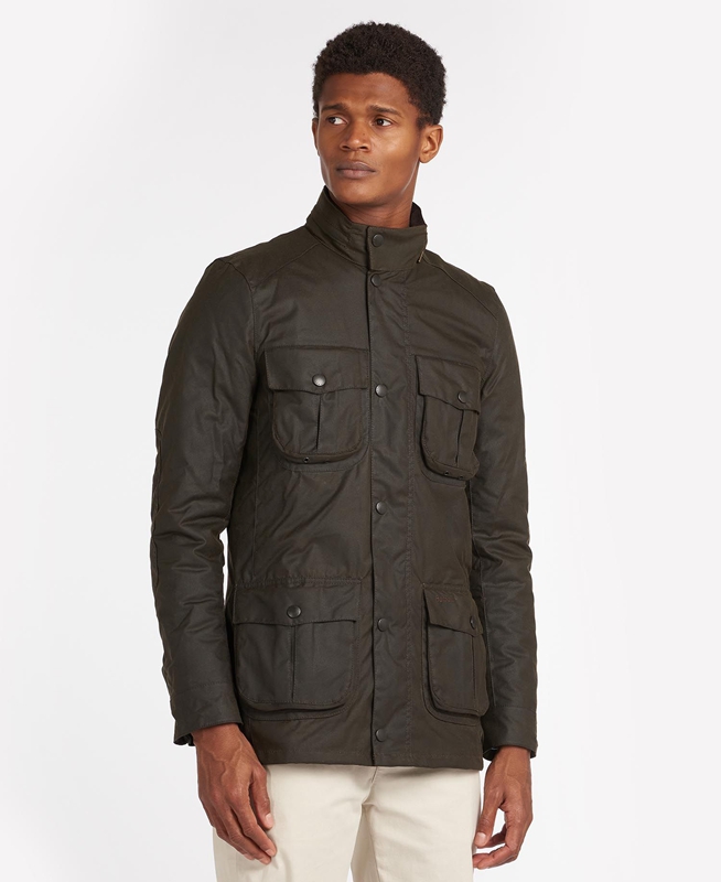 Men's Barbour Corbridge Waxed Jackets Olive | WQGT-06874