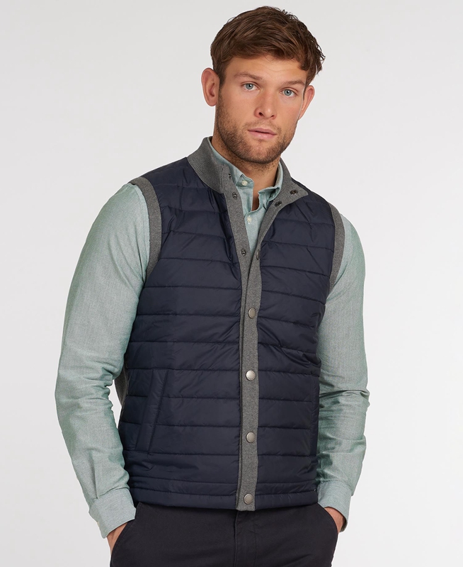 Men's Barbour Essential Vest Grey | EOTY-49802