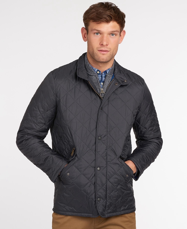 Men's Barbour Flyweight Chelsea Quilted Jackets Navy | ZQLS-12695