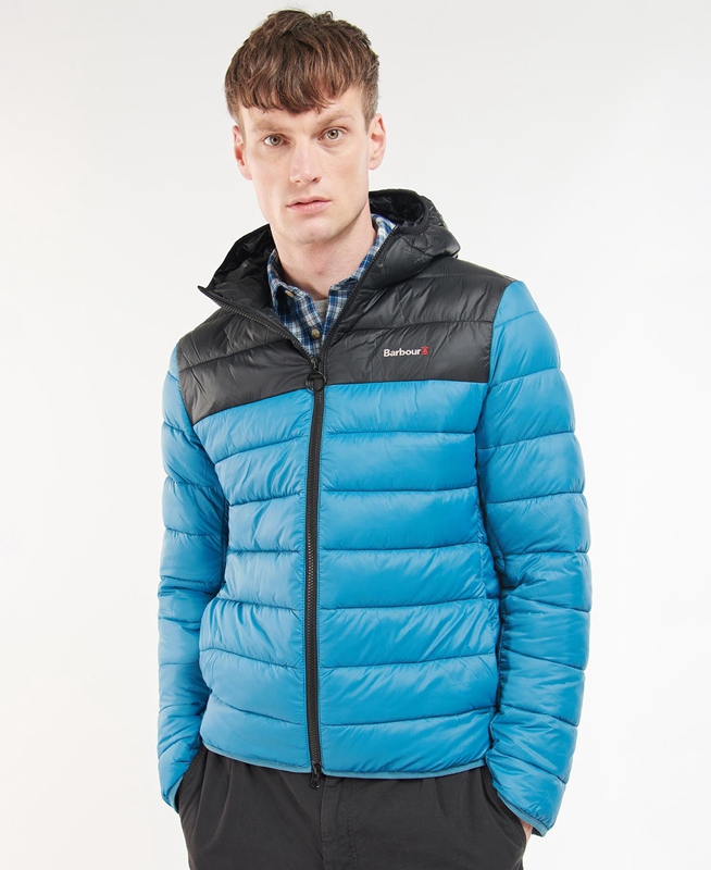 Men's Barbour Kendle Baffle Quilted Jackets Blue | IKRV-70162