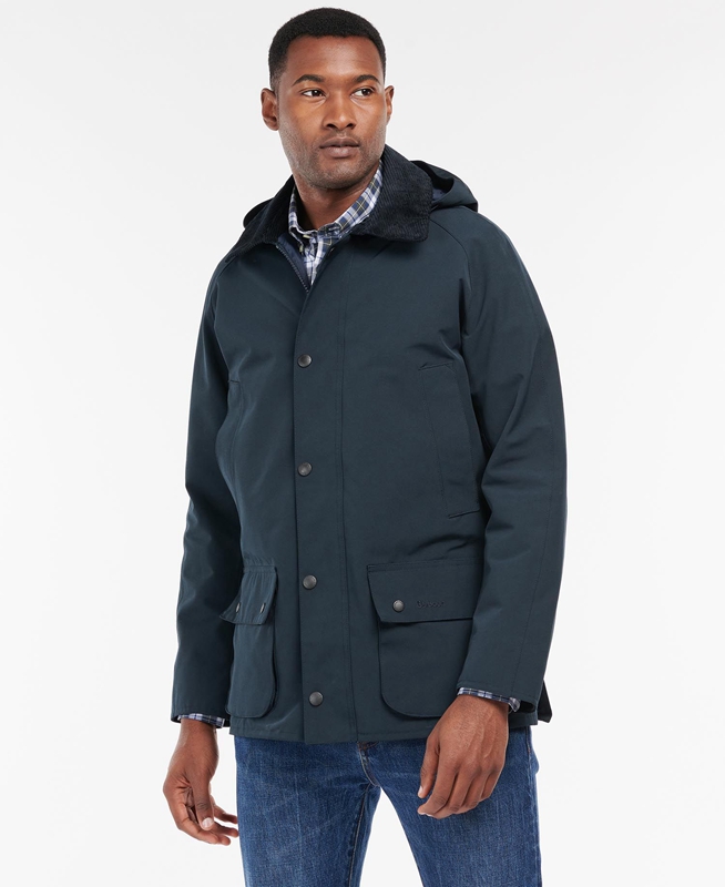 Men's Barbour Rokig Waterproof Jackets Navy | XIZE-31582