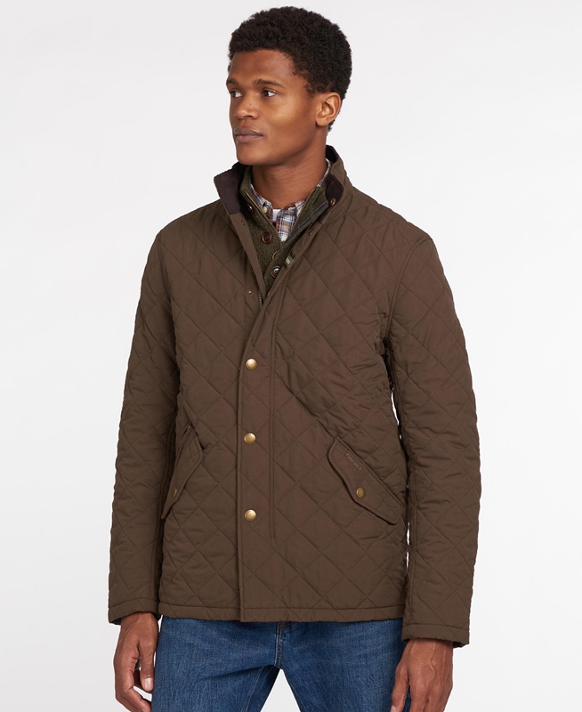 Men's Barbour Shoveler Quilted Jackets Green | QKEP-82054