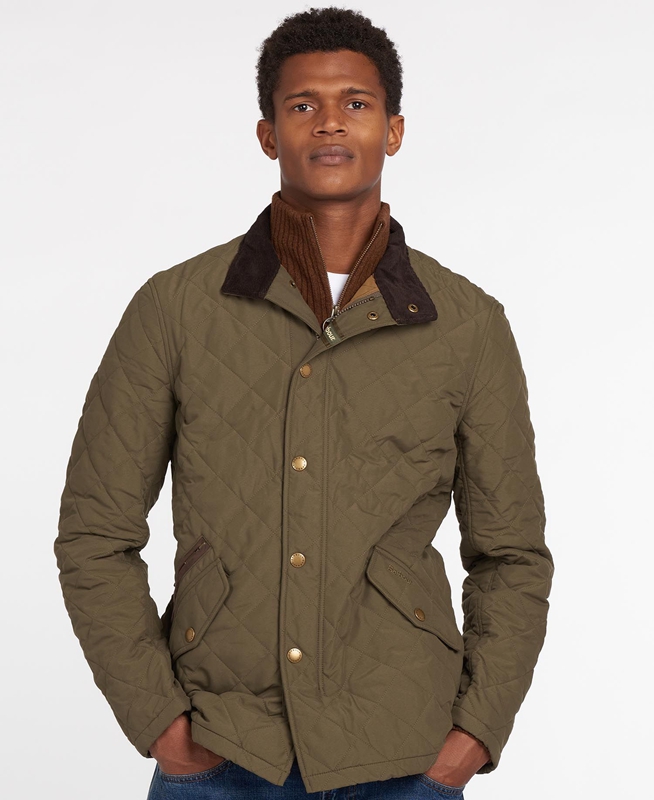 Men's Barbour Shoveler Quilted Jackets Olive | SIKU-12459