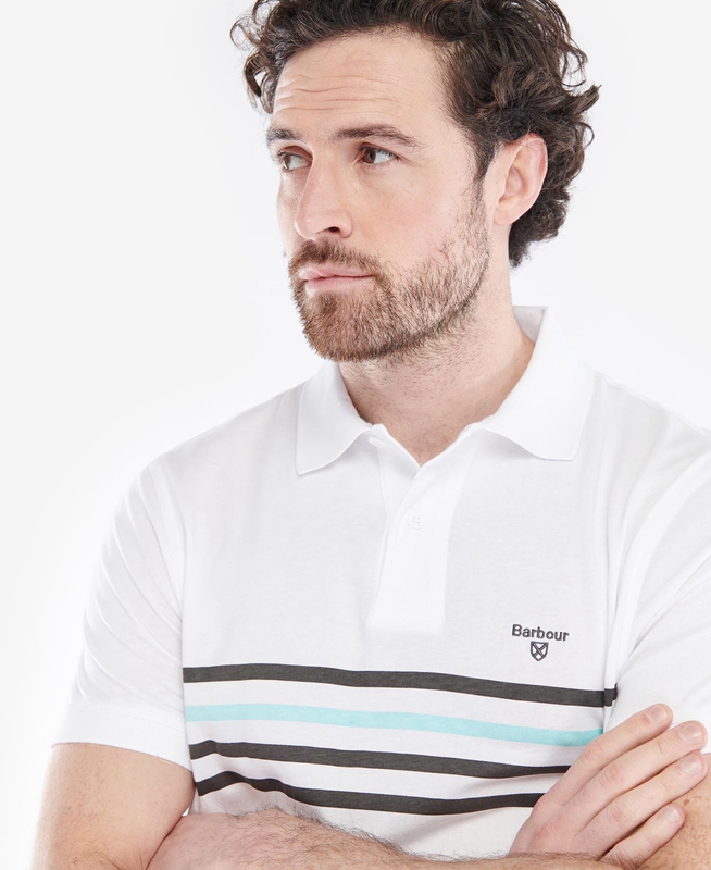 Men's Barbour Silsden Polo shirts White | LDZQ-34817