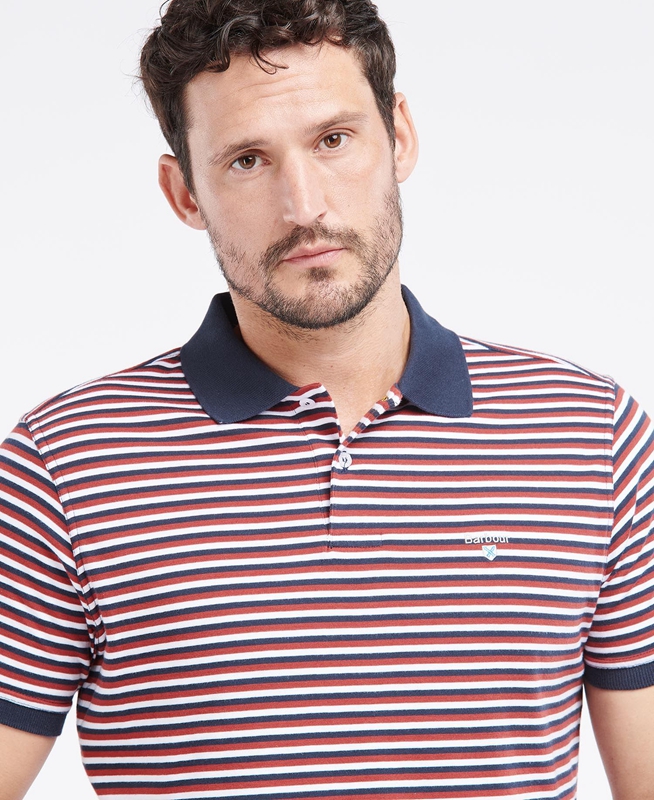 Men's Barbour Swinden Polo shirts Red | DUJW-75960