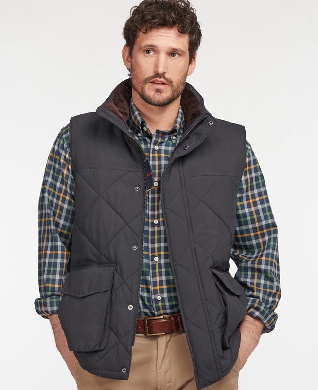 Men's Barbour Winterdale Vest Navy | MOWY-53946