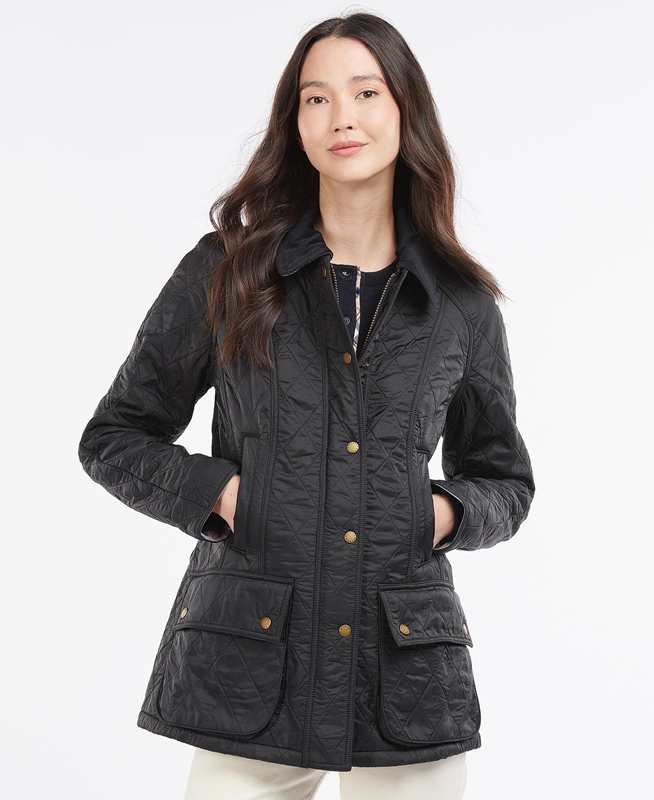 Women's Barbour Beadnell Polarquilt Quilted Jackets Black | ADBX-18596