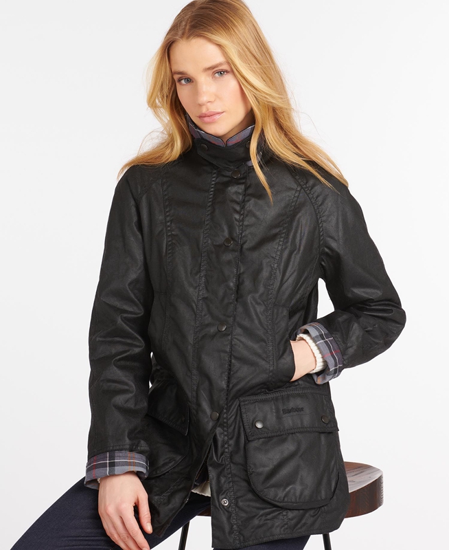 Women's Barbour Beadnell® Waxed Jackets Black | EHCY-10342