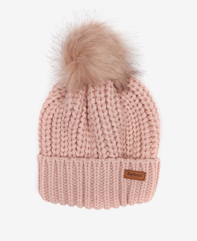 Women's Barbour Beanie Saltburn Hats Pink | FJBD-64593