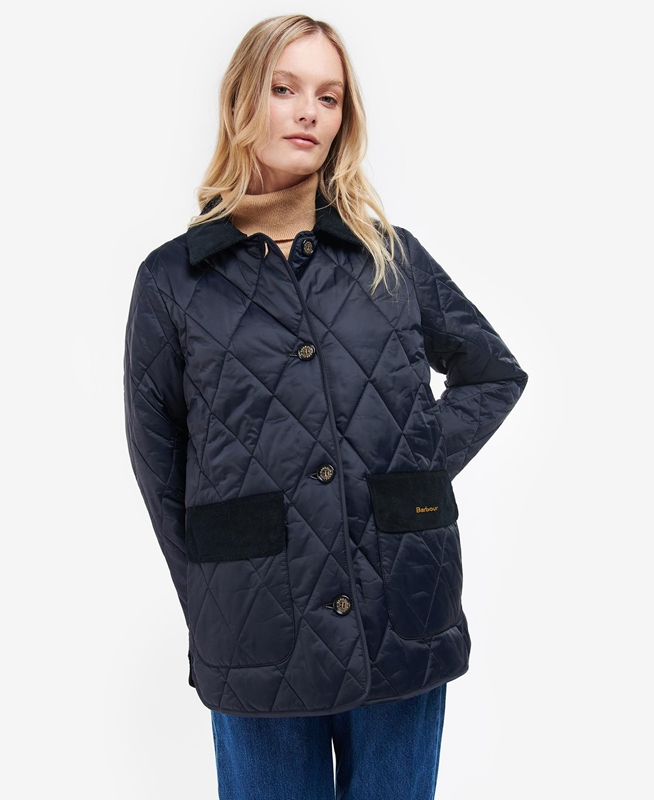 Women's Barbour Bragar Quilted Jackets Navy | PNYD-06341