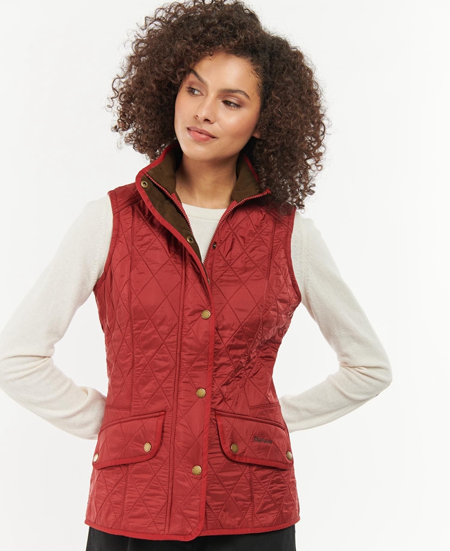 Women's Barbour Cavalry Vest Red | JTMQ-13592