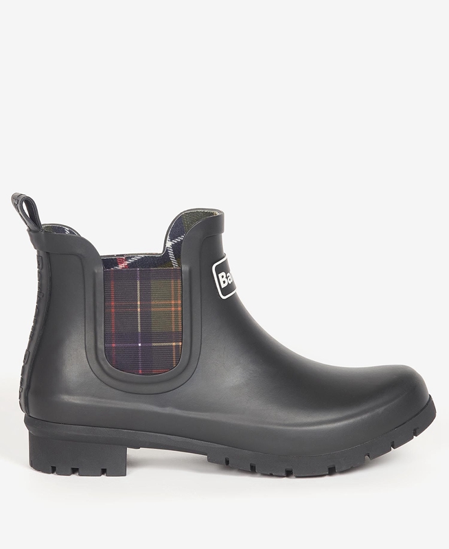 Women's Barbour Kingham Boots Black | QSUT-50819