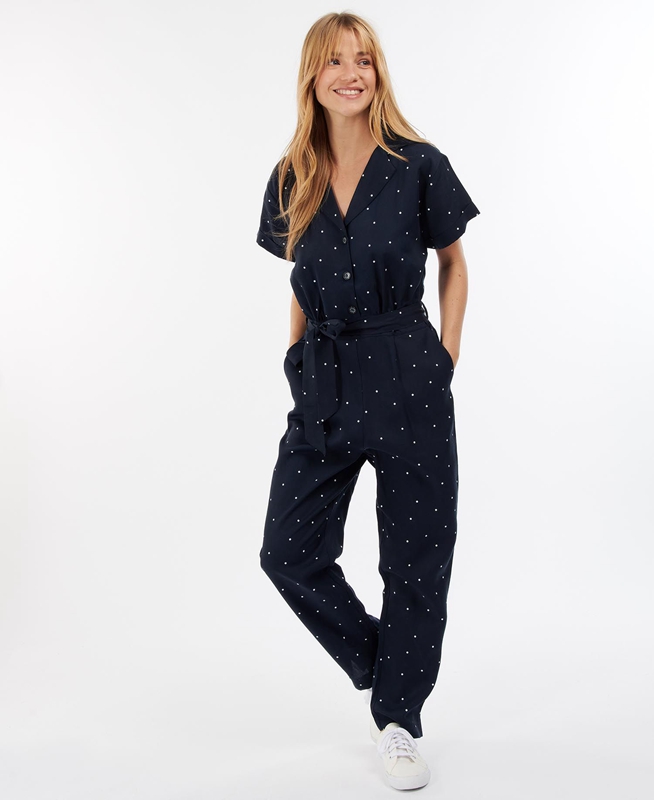 Women's Barbour Melita Jumpsuit Dress Navy | ECBA-82053