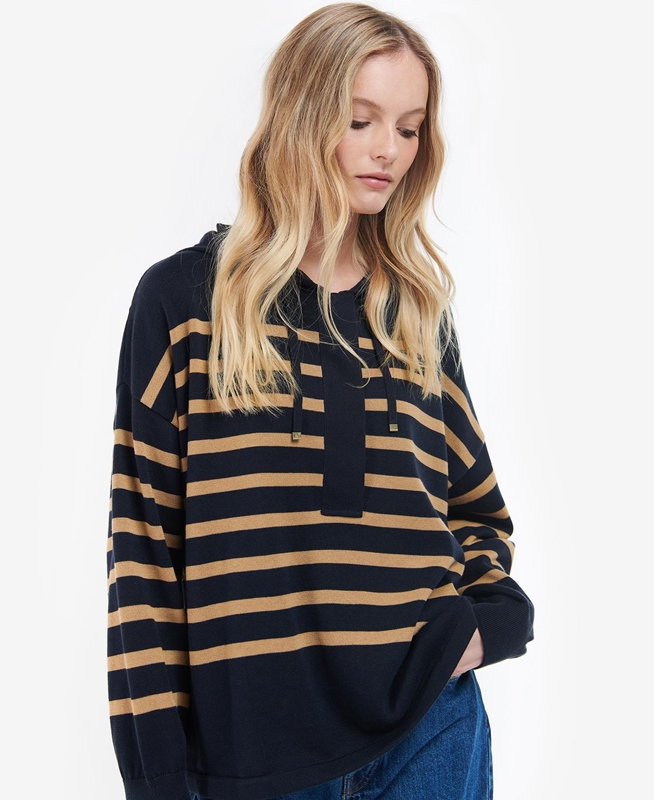 Women's Barbour Odette Knit Sweaters Navy | ZTKG-69125