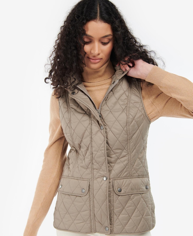 Women's Barbour Otterburn Vest Grey | SGFC-15607