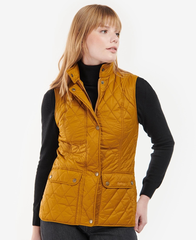 Women's Barbour Otterburn Vest Yellow | HSVZ-10593