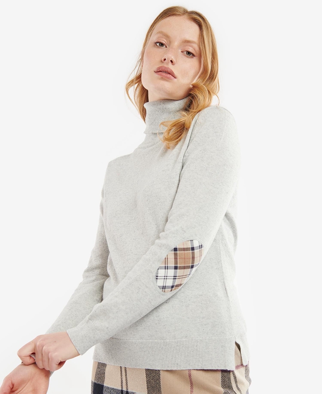 Women's Barbour Pendle Roll-Neck Sweaters Grey | KVJB-87643