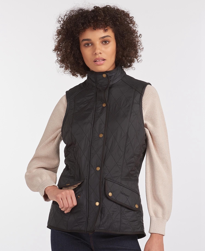 Women's Barbour Weste Cavalry Vest Black | WPKX-51048