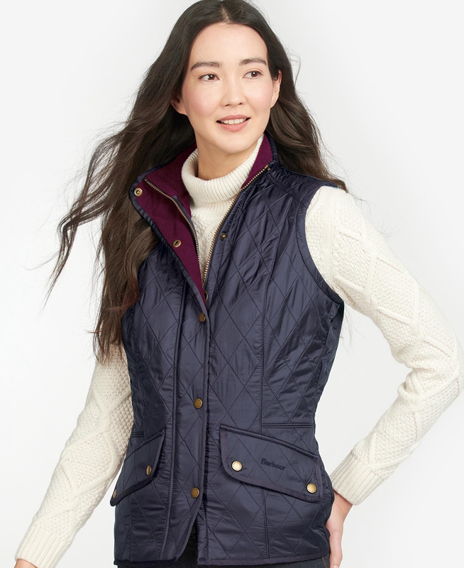 Women's Barbour Weste Cavalry Vest Blue | DBIR-52876