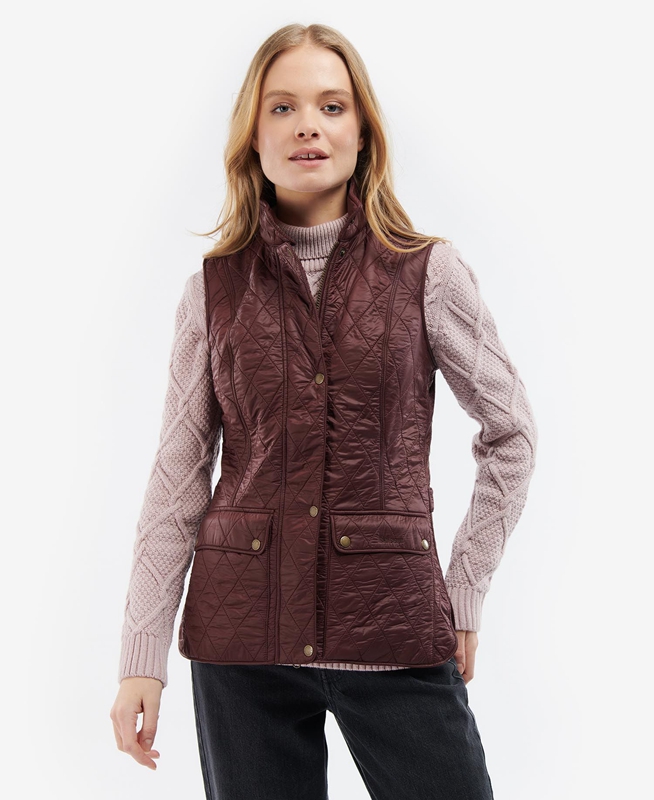 Women's Barbour Wray Vest Burgundy | YKQH-47063