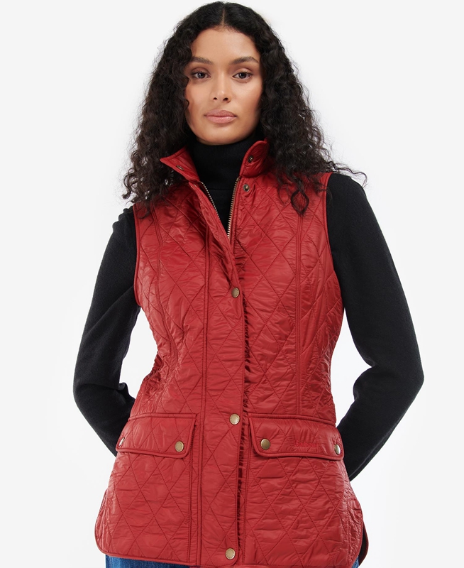 Women's Barbour Wray Vest Red | JIHS-82563