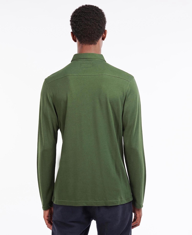 Men's Barbour Adie Long Sleeve Polo shirts Green | PJDF-45089