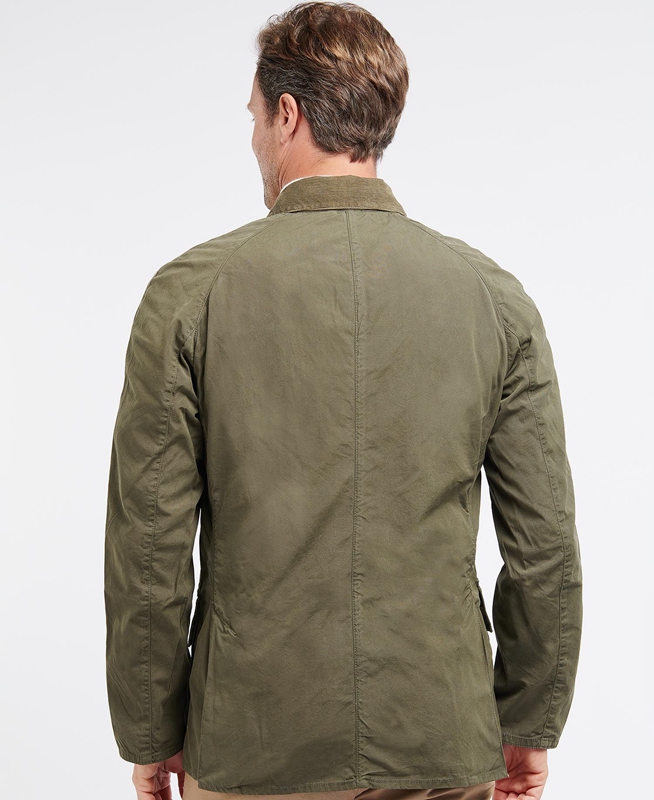 Men's Barbour Ashby Casual Jackets Olive | VXRC-47390