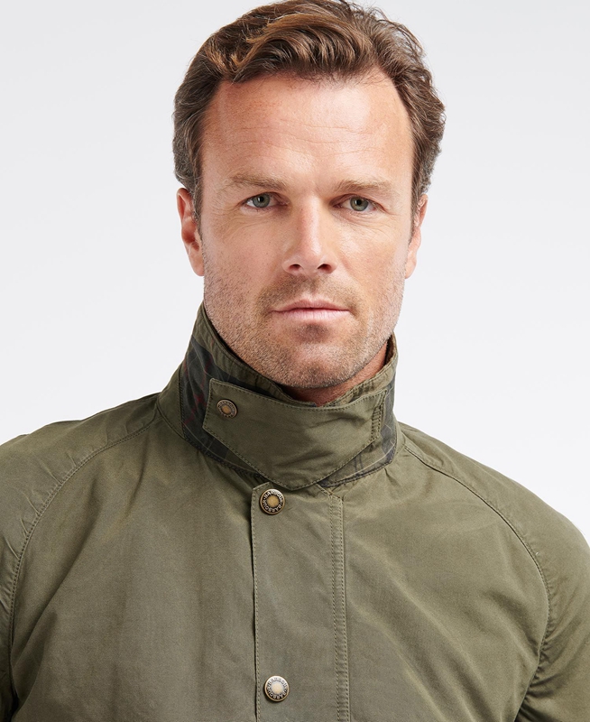 Men's Barbour Ashby Casual Jackets Olive | VXRC-47390