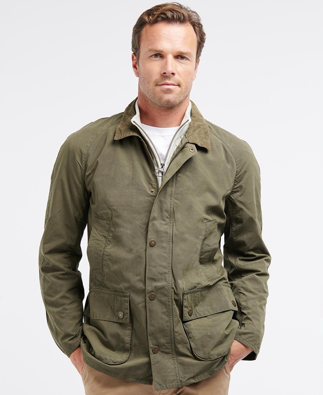 Men\'s Barbour Ashby Casual Jackets Olive | VXRC-47390