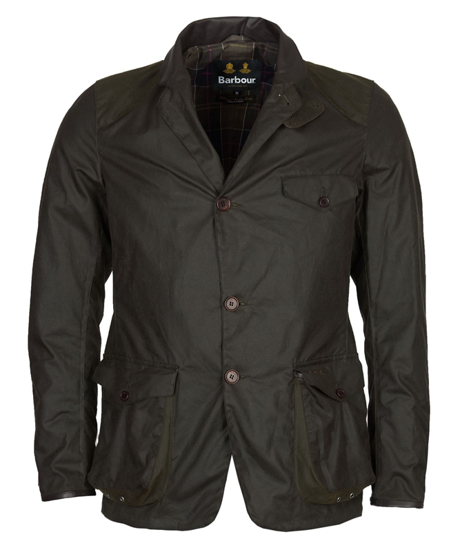 Men's Barbour Beacon Sports Waxed Jackets Olive | AQWN-71302