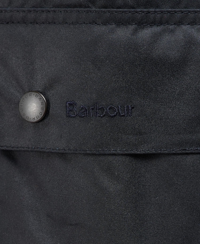 Men's Barbour Beausby Waxed Jackets Navy | MJZN-40129