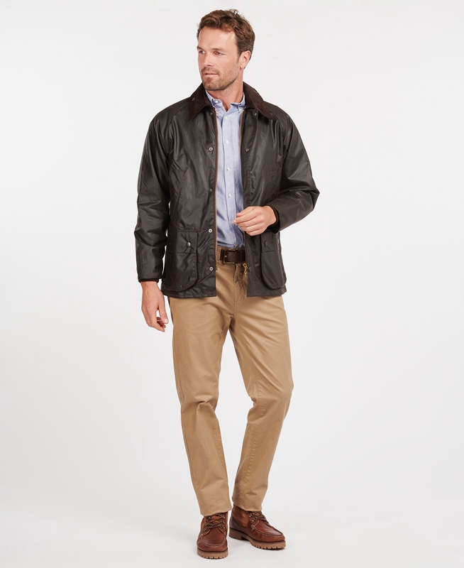 Men's Barbour Bedale® Waxed Jackets Coffee | KXZT-17803