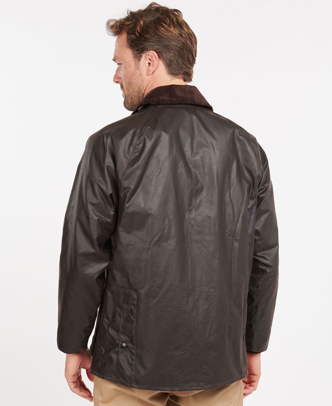 Men's Barbour Bedale® Waxed Jackets Coffee | KXZT-17803