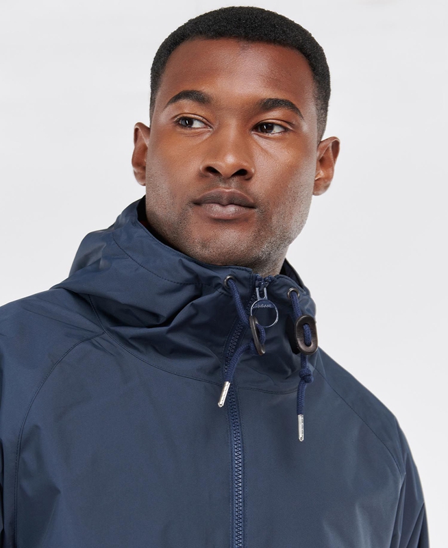 Men's Barbour Begral Showerproof Casual Jackets Navy | JXYT-19350