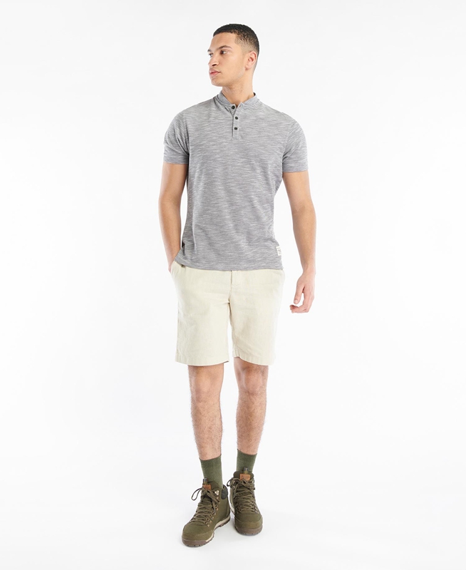 Men's Barbour Belgrave Sport Neck T Shirts Grey | RAWN-40351