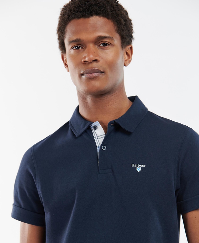 Men's Barbour Birkhill Polo shirts Navy | KSFE-27401