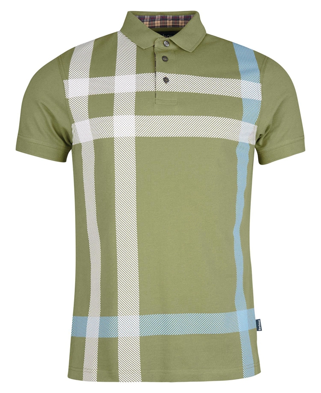 Men's Barbour Blaine Polo shirts Green | XLGF-86459