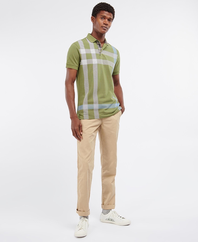 Men's Barbour Blaine Polo shirts Green | XLGF-86459