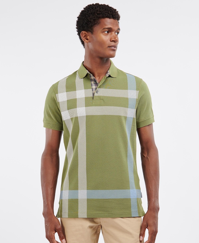 Men's Barbour Blaine Polo shirts Green | XLGF-86459