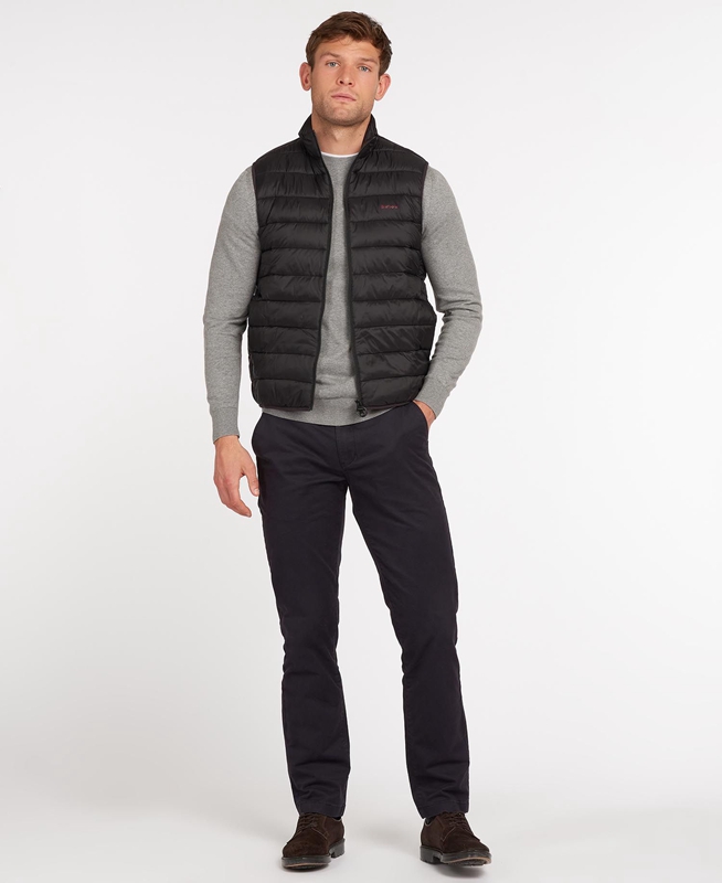 Men's Barbour Bretby Vest Black | FSXE-46025