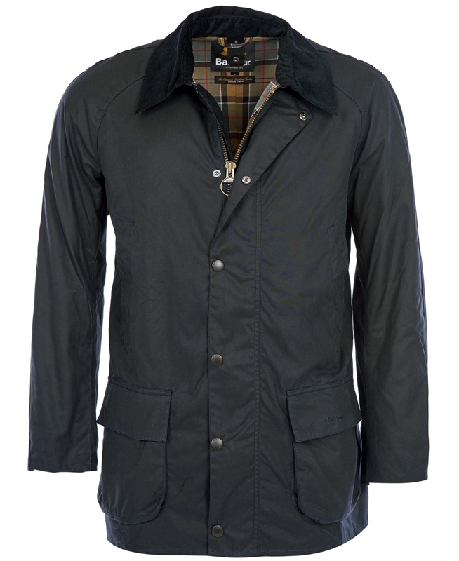 Men's Barbour Bristol Waxed Jackets Navy | NCWI-54128