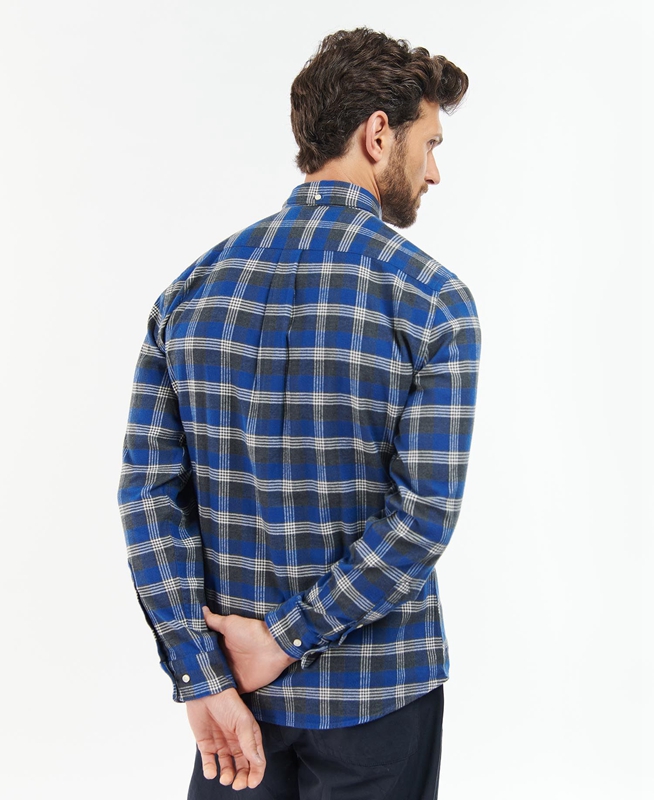 Men's Barbour Brockwell Tailored Fit Shirts Blue | YGWV-58769