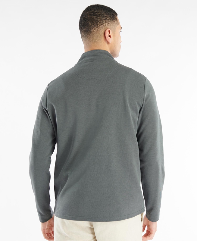 Men's Barbour Broughton Half Zip Sweatshirts Grey | GMWC-82567