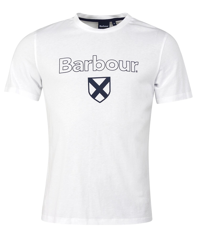 Men's Barbour Cameron T Shirts White | BVLP-94563