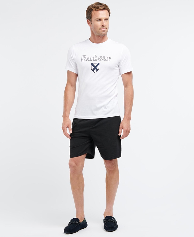 Men's Barbour Cameron T Shirts White | BVLP-94563