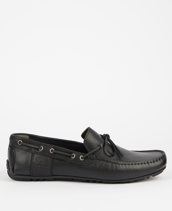 Men\'s Barbour Clark Loafers Black | SVPO-10278