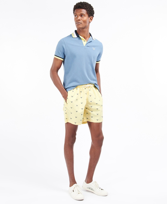 Men's Barbour Coastal Swim Pants Yellow | TQOG-81639